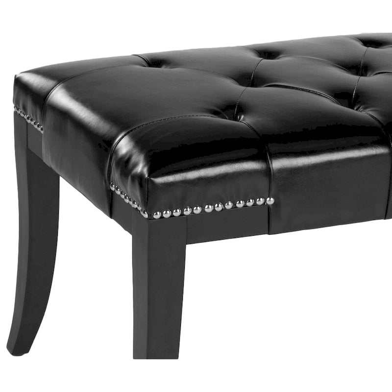 Panca imbottita capitonné con borchie, grigio / nero / crema piatta / prugna, 1 persona