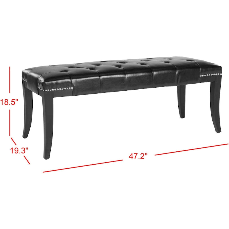Panca imbottita capitonné con borchie, grigio / nero / crema piatta / prugna, 1 persona