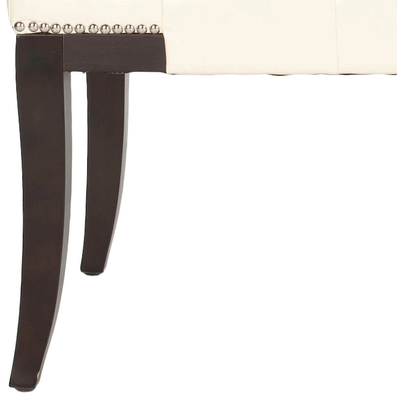 Panca imbottita capitonné con borchie, grigio / nero / crema piatta / prugna, 1 persona