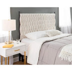 Testiera imbottita trapuntata intrecciata Queen grigio/crema/blu