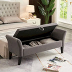 Panca letto contenitore in velluto grigio / arancione / beige, seduta singola