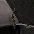 Panca letto contenitore in velluto grigio / arancione / beige, seduta singola