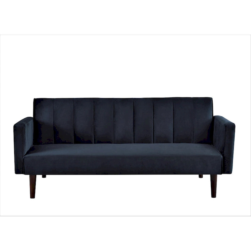 Divano Letto Convertibile Tufted in Velluto, 2 Posti, Nero / Rosa / Verde / Blu Scuro / Grigio
