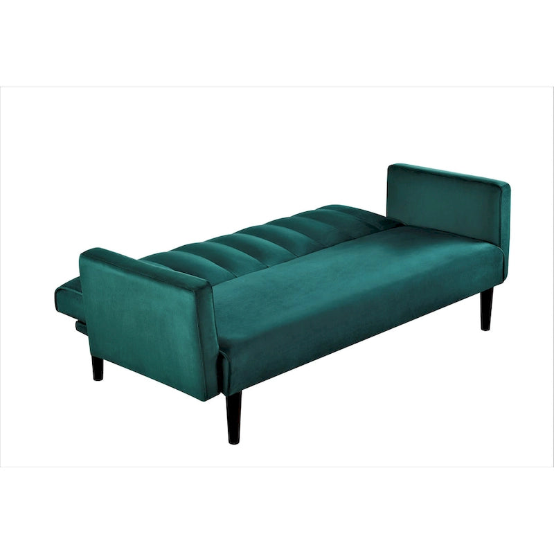 Divano Letto Convertibile Tufted in Velluto, 2 Posti, Nero / Rosa / Verde / Blu Scuro / Grigio