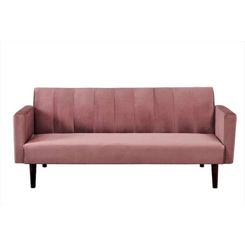 Divano Letto Convertibile Tufted in Velluto, 2 Posti, Nero / Rosa / Verde / Blu Scuro / Grigio