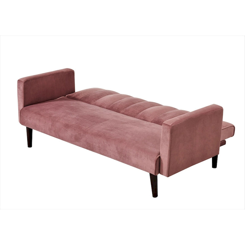 Divano Letto Convertibile Tufted in Velluto, 2 Posti, Nero / Rosa / Verde / Blu Scuro / Grigio