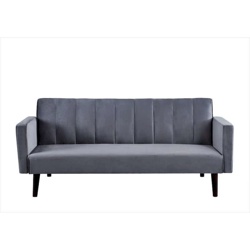 Divano Letto Convertibile Tufted in Velluto, 2 Posti, Nero / Rosa / Verde / Blu Scuro / Grigio