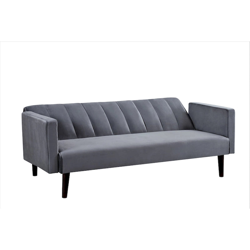 Divano Letto Convertibile Tufted in Velluto, 2 Posti, Nero / Rosa / Verde / Blu Scuro / Grigio