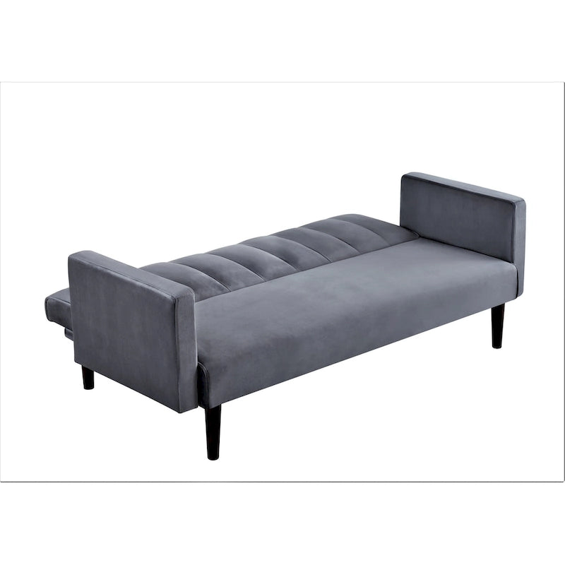 Divano Letto Convertibile Tufted in Velluto, 2 Posti, Nero / Rosa / Verde / Blu Scuro / Grigio