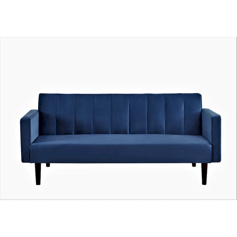 Divano Letto Convertibile Tufted in Velluto, 2 Posti, Nero / Rosa / Verde / Blu Scuro / Grigio