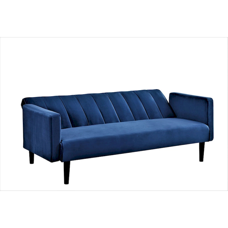 Divano Letto Convertibile Tufted in Velluto, 2 Posti, Nero / Rosa / Verde / Blu Scuro / Grigio