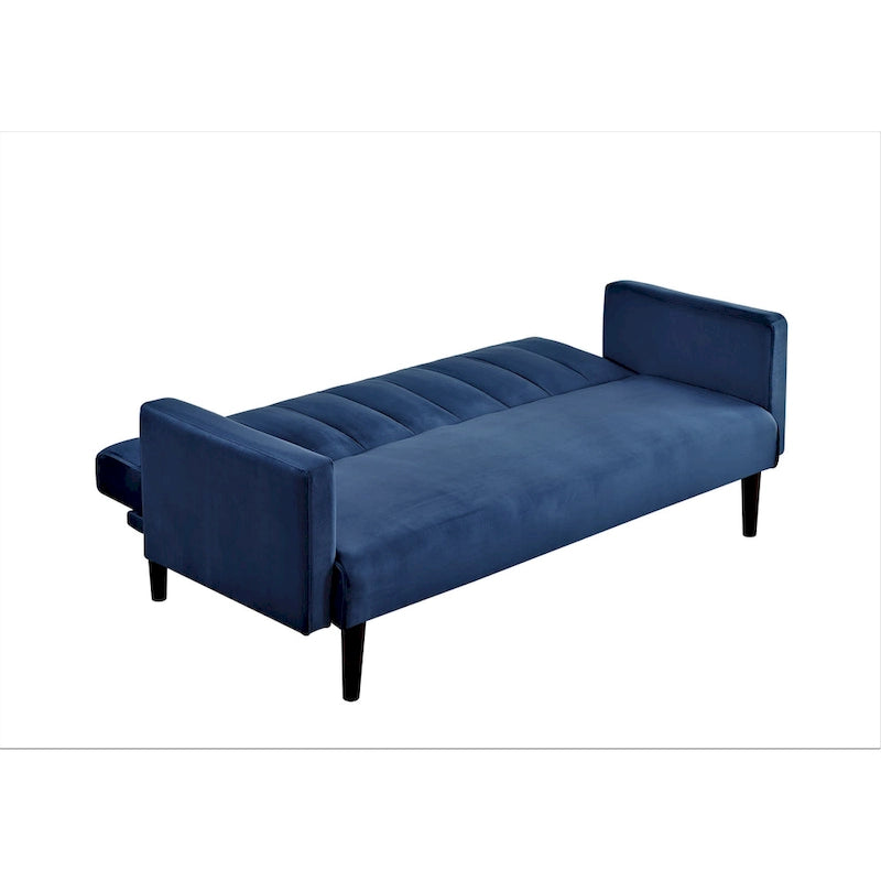 Divano Letto Convertibile Tufted in Velluto, 2 Posti, Nero / Rosa / Verde / Blu Scuro / Grigio