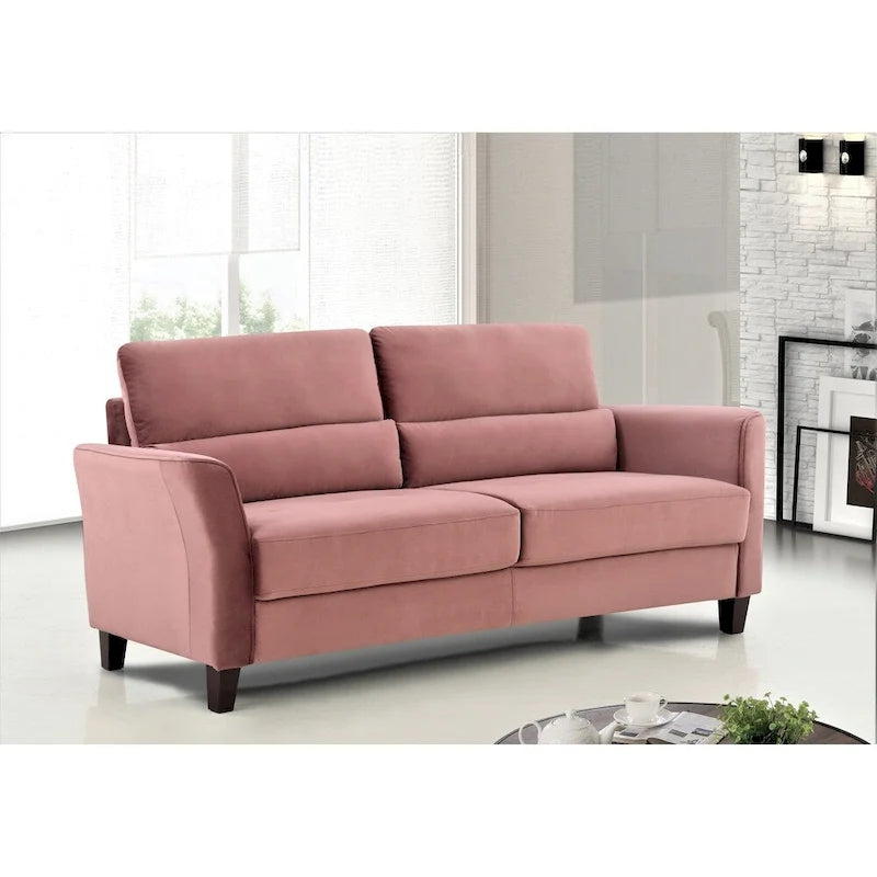 Divano a 3 posti in velluto avorio / grigio / blu scuro / rosa, stile metà secolo
