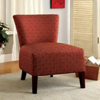 Poltrona d'accento con motivo geometrico avorio/rosso, seduta singola