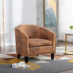 Poltroncina a Botte con Borchie e Gambe in Legno Massello – Posto Singolo, Colori Assortiti