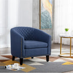 Poltroncina a Botte con Borchie e Gambe in Legno Massello – Posto Singolo, Colori Assortiti