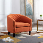 Poltroncina a Botte con Borchie e Gambe in Legno Massello – Posto Singolo, Colori Assortiti