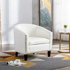 Poltroncina a Botte con Borchie e Gambe in Legno Massello – Posto Singolo, Colori Assortiti