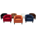 Poltroncina a Botte con Borchie e Gambe in Legno Massello – Posto Singolo, Colori Assortiti