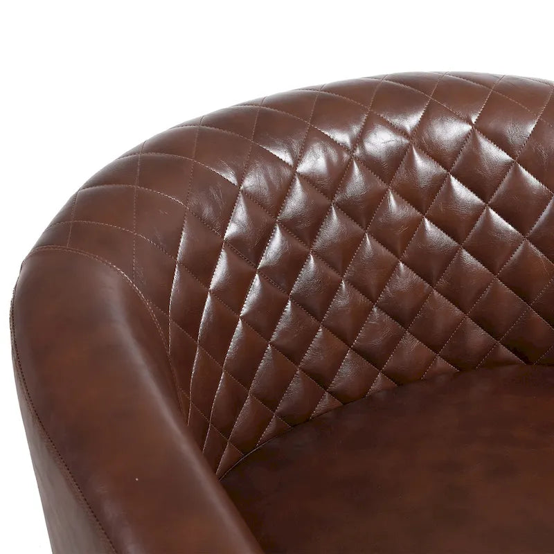 Poltroncina a Botte con Borchie e Gambe in Legno Massello – Posto Singolo, Colori Assortiti