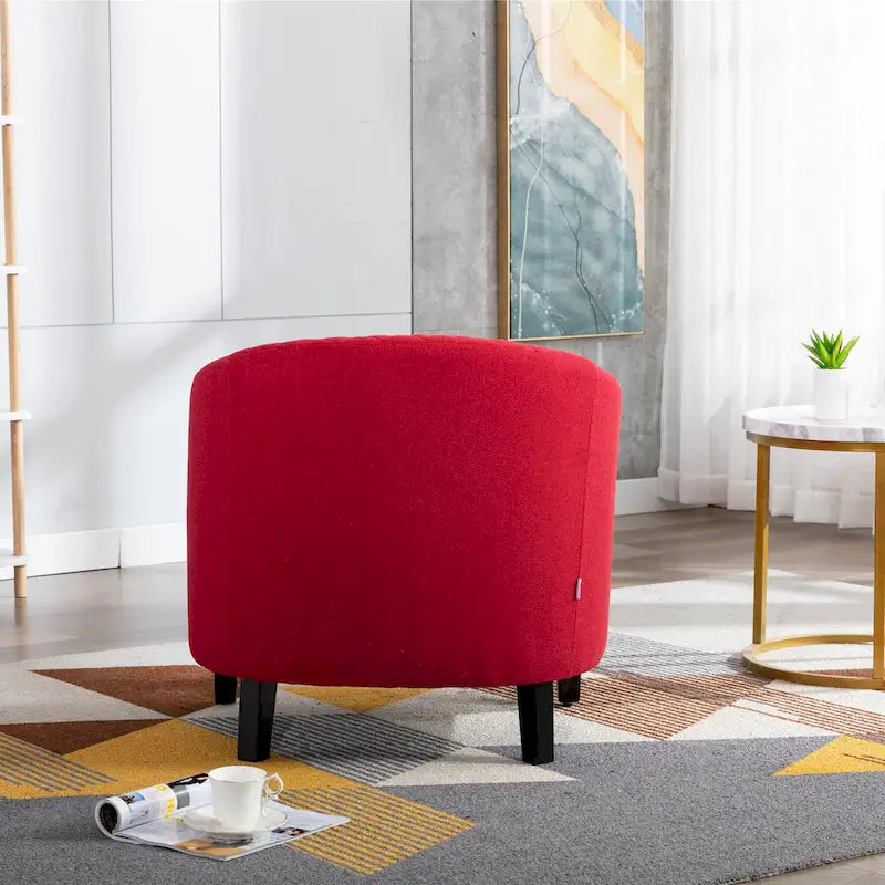 Poltroncina a Botte con Borchie e Gambe in Legno Massello – Posto Singolo, Colori Assortiti