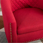 Poltroncina a Botte con Borchie e Gambe in Legno Massello – Posto Singolo, Colori Assortiti