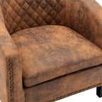 Poltroncina a Botte con Borchie e Gambe in Legno Massello – Posto Singolo, Colori Assortiti
