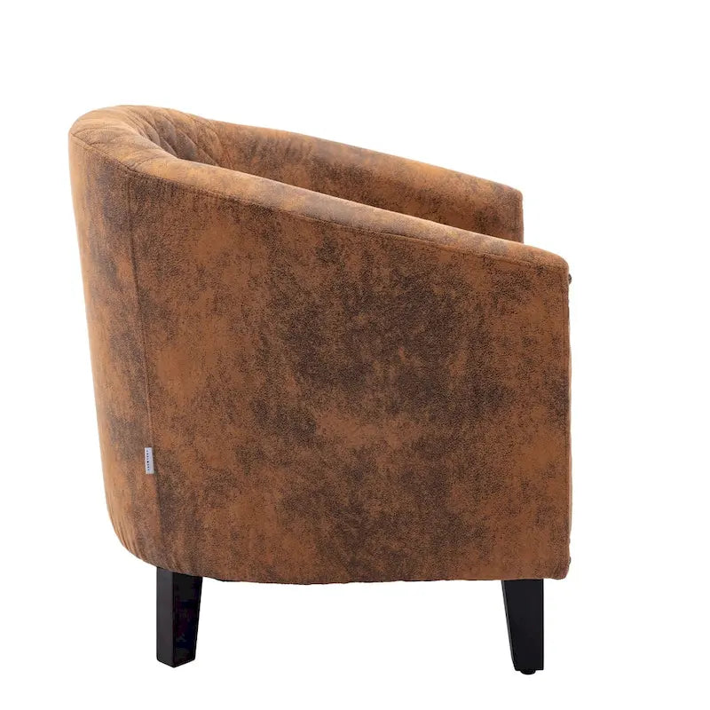 Poltroncina a Botte con Borchie e Gambe in Legno Massello – Posto Singolo, Colori Assortiti