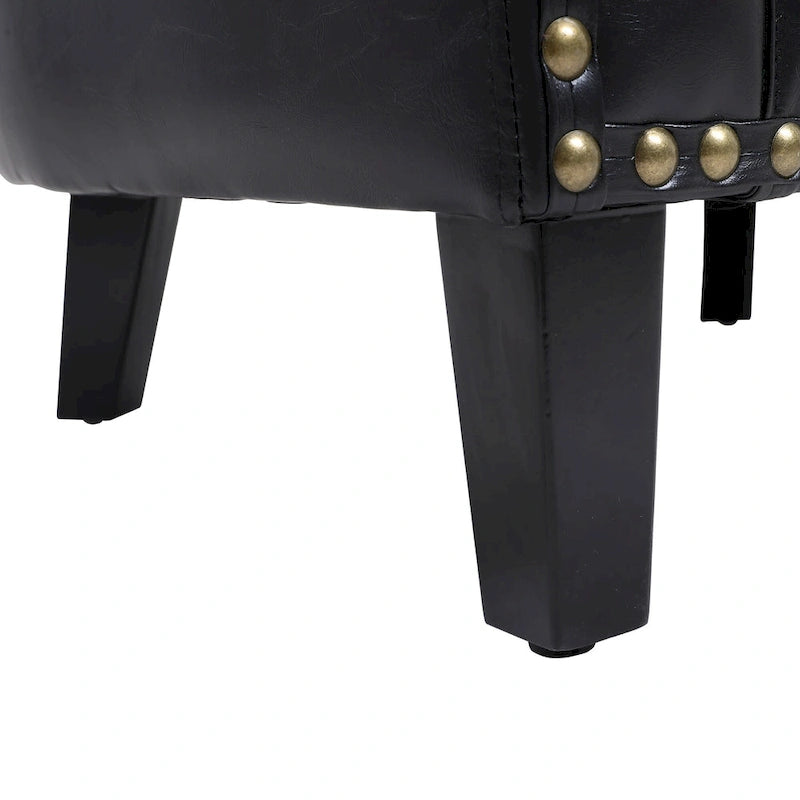 Poltroncina a Botte con Borchie e Gambe in Legno Massello – Posto Singolo, Colori Assortiti