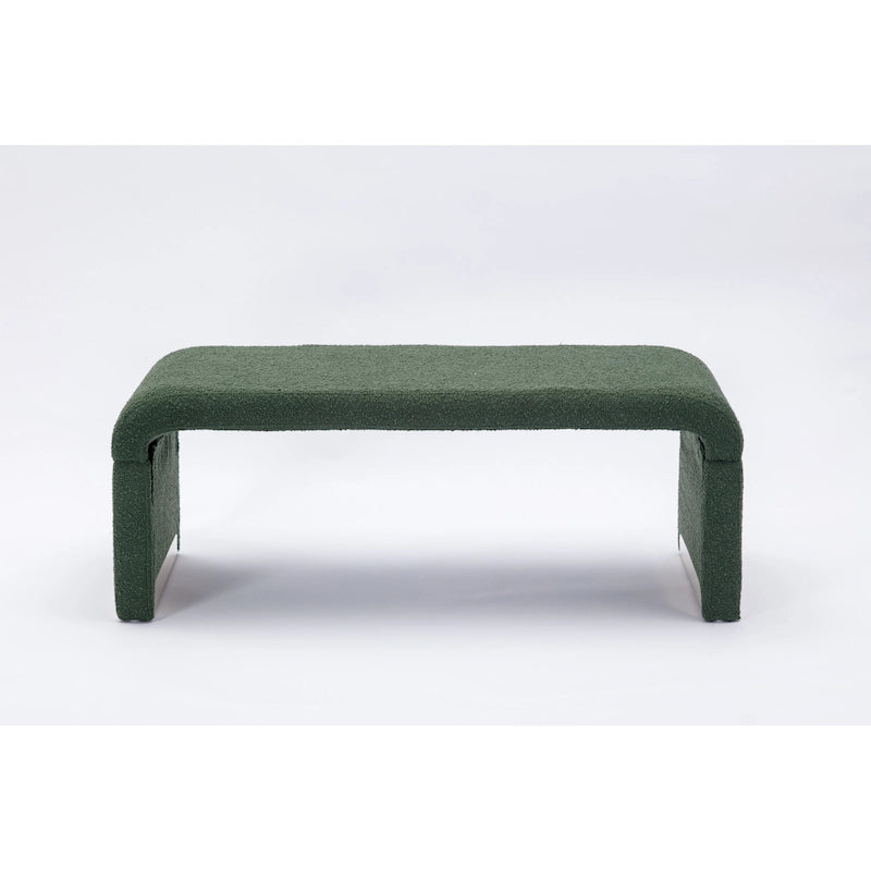 Panca bouclé multicolore, stile ottomano, 1 posto