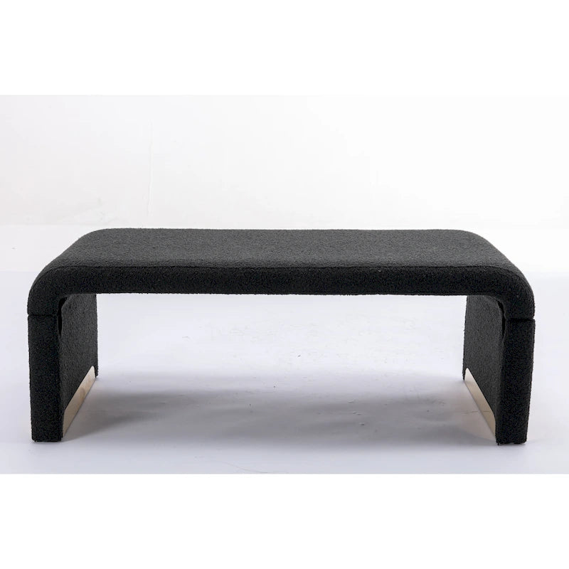 Panca bouclé multicolore, stile ottomano, 1 posto