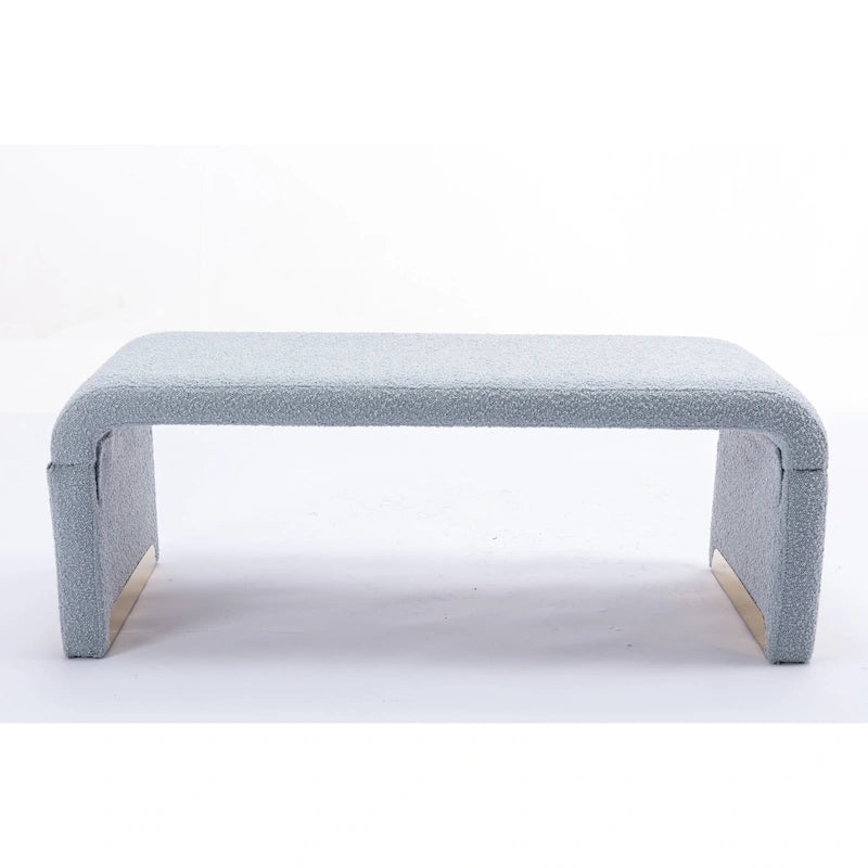 Panca bouclé multicolore, stile ottomano, 1 posto
