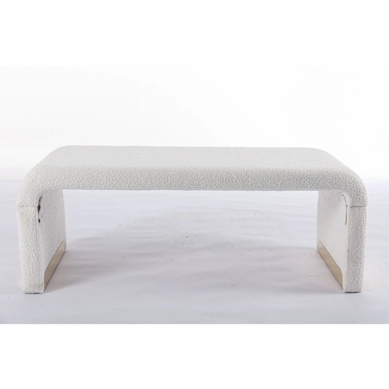 Panca bouclé multicolore, stile ottomano, 1 posto