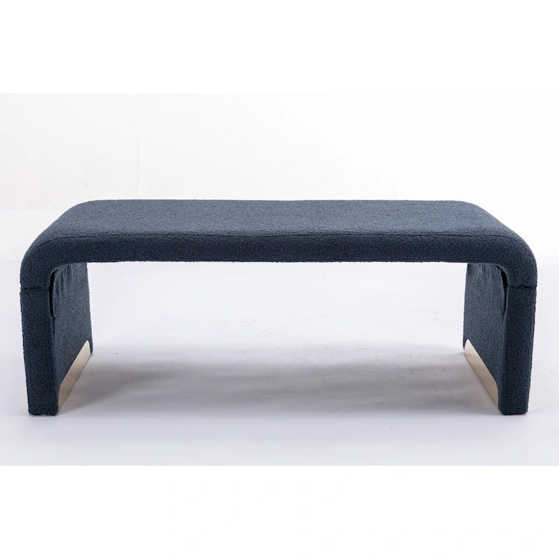 Panca bouclé multicolore, stile ottomano, 1 posto