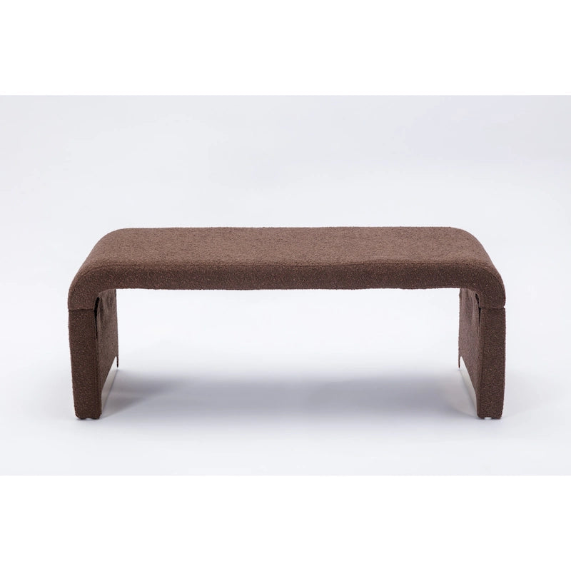 Panca bouclé multicolore, stile ottomano, 1 posto