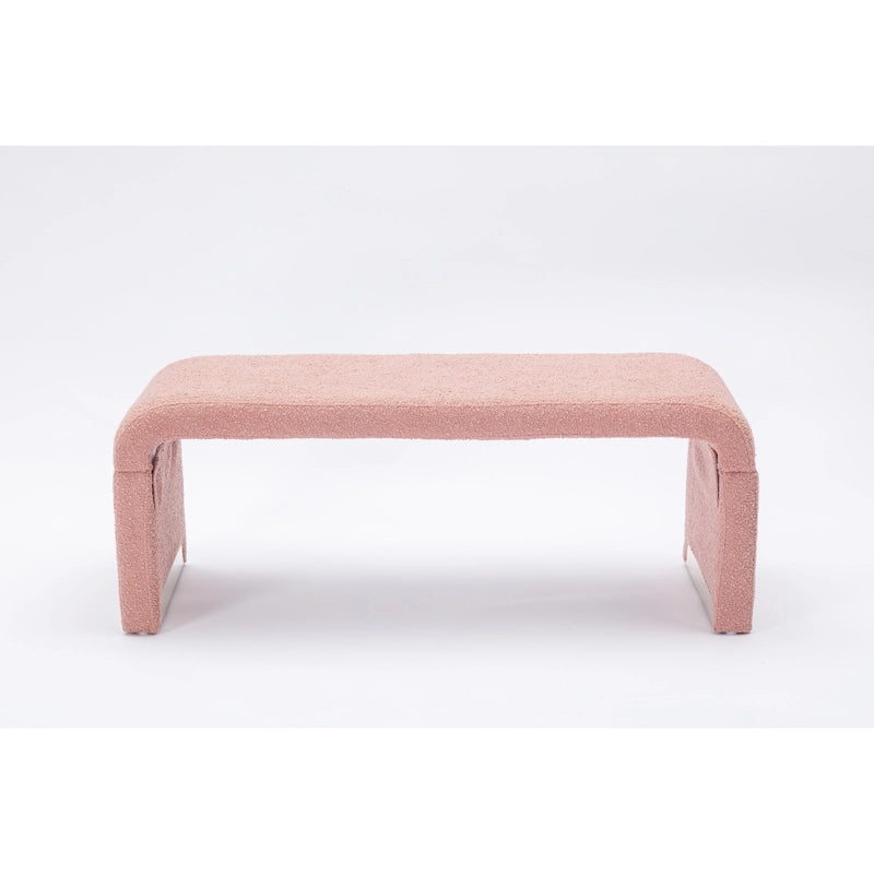 Panca bouclé multicolore, stile ottomano, 1 posto