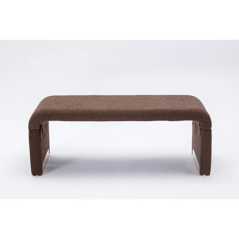 Panca bouclé multicolore, stile ottomano, 1 posto