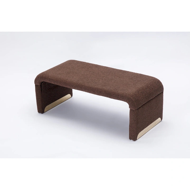 Panca bouclé multicolore, stile ottomano, 1 posto