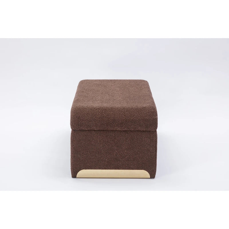 Panca bouclé multicolore, stile ottomano, 1 posto