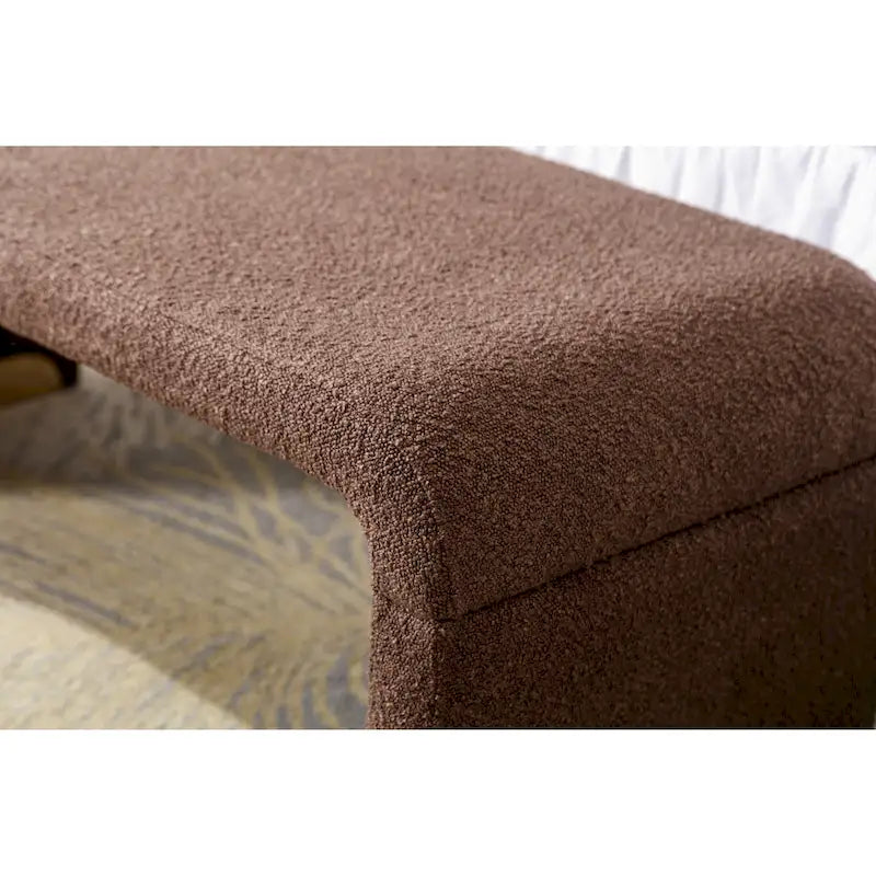 Panca bouclé multicolore, stile ottomano, 1 posto