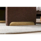 Panca bouclé multicolore, stile ottomano, 1 posto
