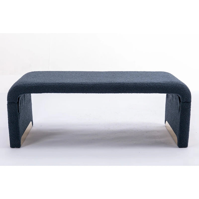 Panca bouclé multicolore, stile ottomano, 1 posto