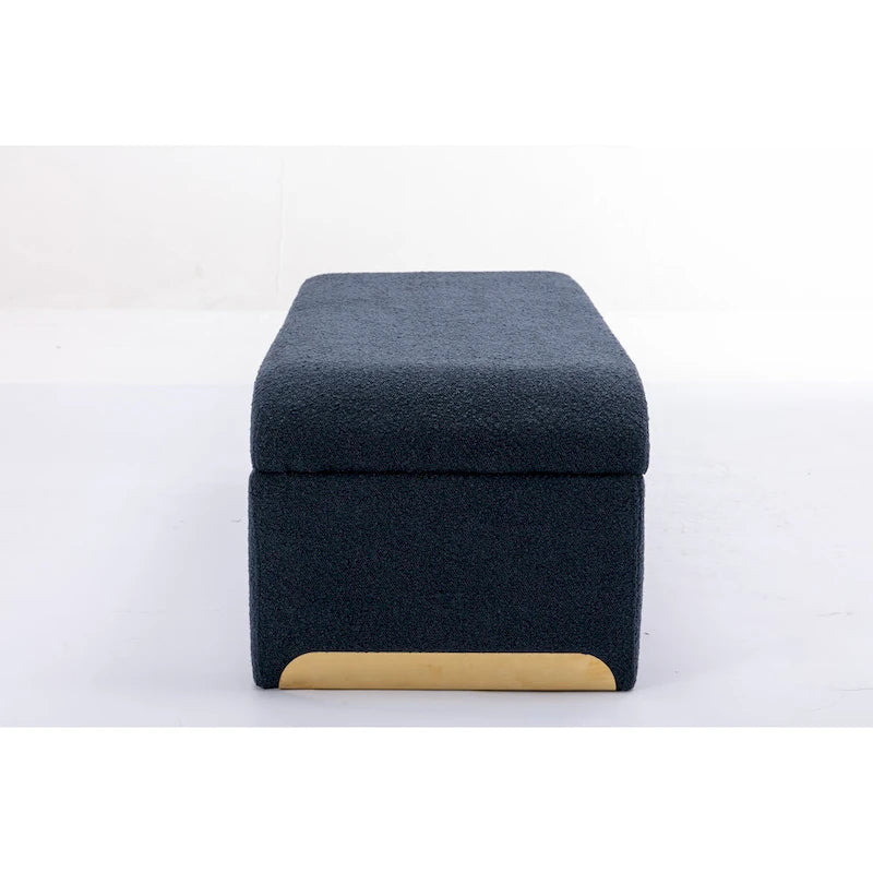 Panca bouclé multicolore, stile ottomano, 1 posto