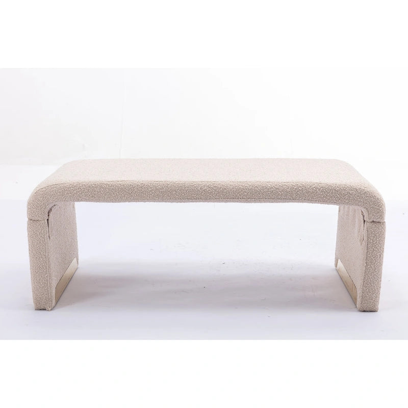 Panca bouclé multicolore, stile ottomano, 1 posto