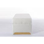 Panca bouclé multicolore, stile ottomano, 1 posto