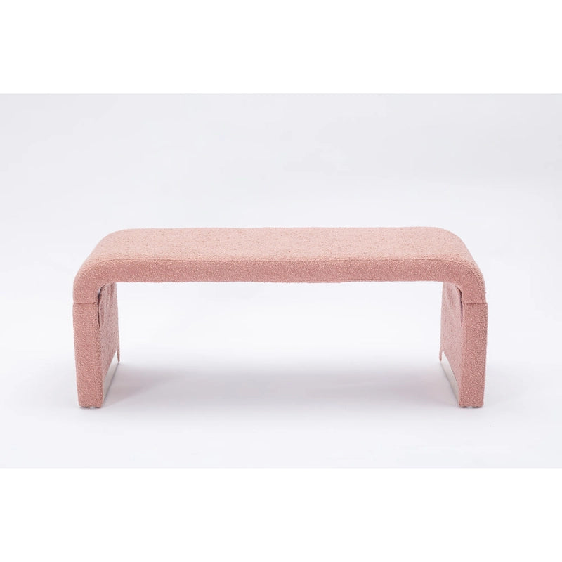 Panca bouclé multicolore, stile ottomano, 1 posto