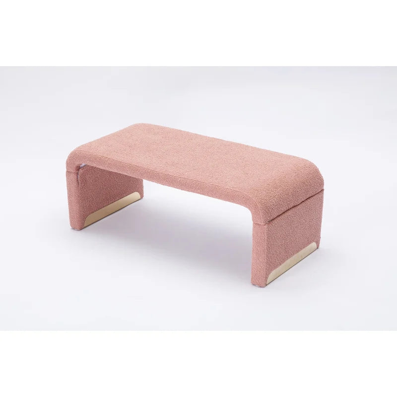 Panca bouclé multicolore, stile ottomano, 1 posto