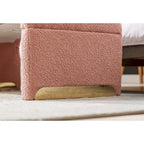 Panca bouclé multicolore, stile ottomano, 1 posto