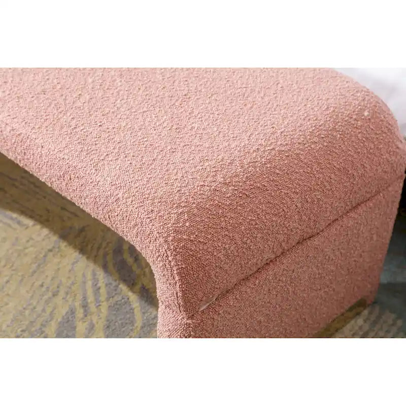 Panca bouclé multicolore, stile ottomano, 1 posto