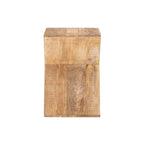 Tavolino laterale triangolare in legno di mango bianco/naturale, monouso